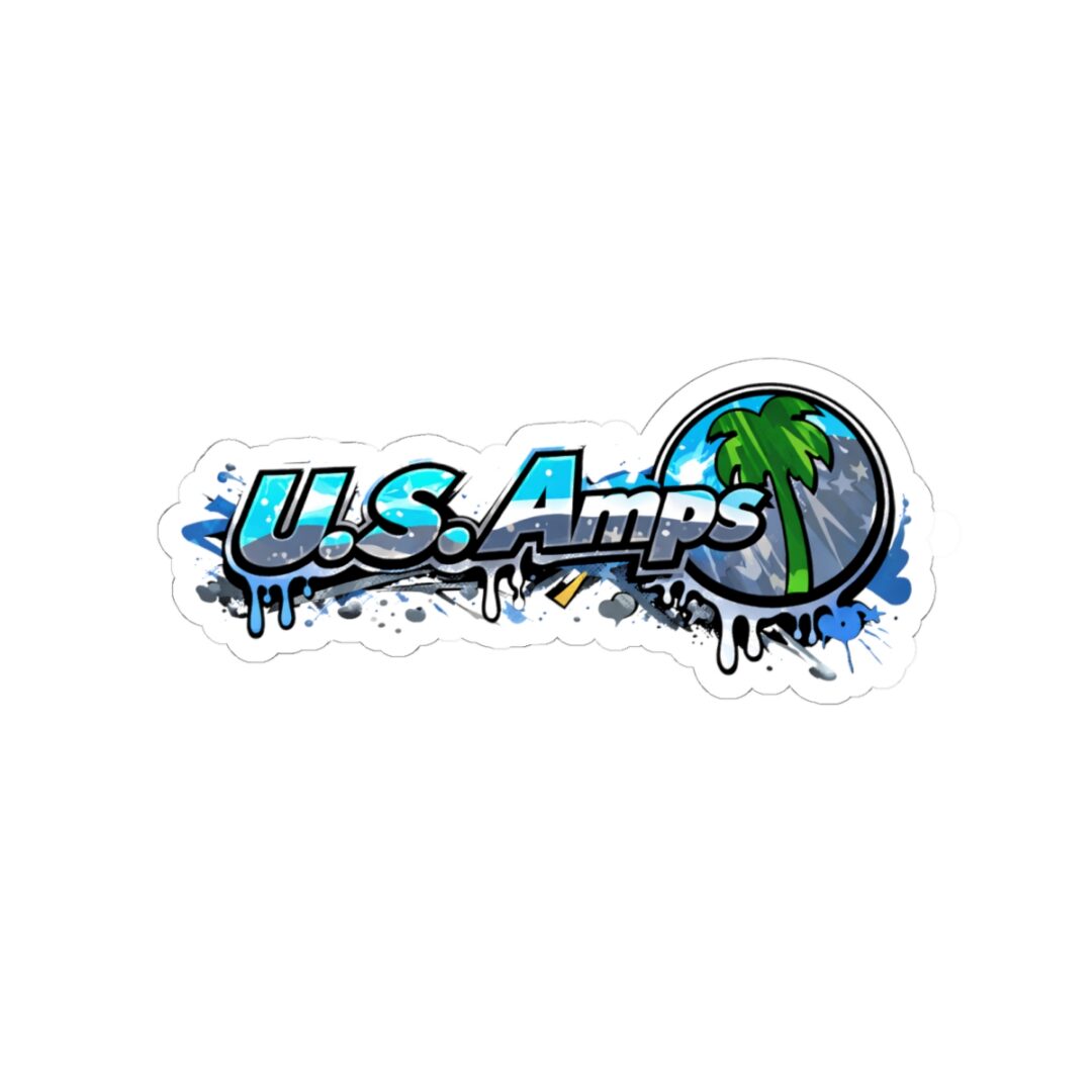 U.S. Amps Logo Sticker — Palm Drip Kiss-Cut Sticker - Image 3