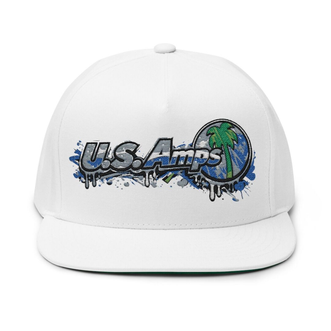 U.S. Amps Logo Embroidered Flat Bill Cap