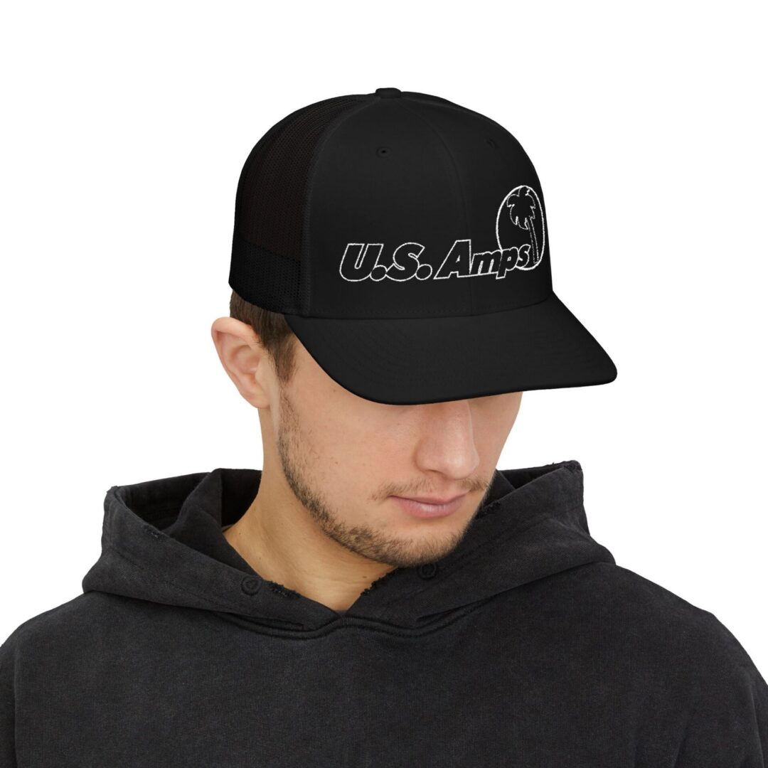Trucker Cap — U.S. Amps Retro Palm Logo Snapback - Image 11
